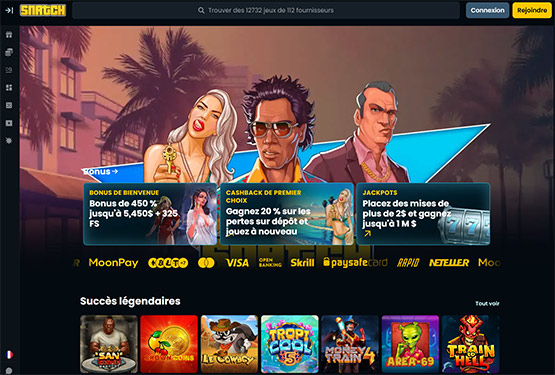 Page principale du casino Snatch
