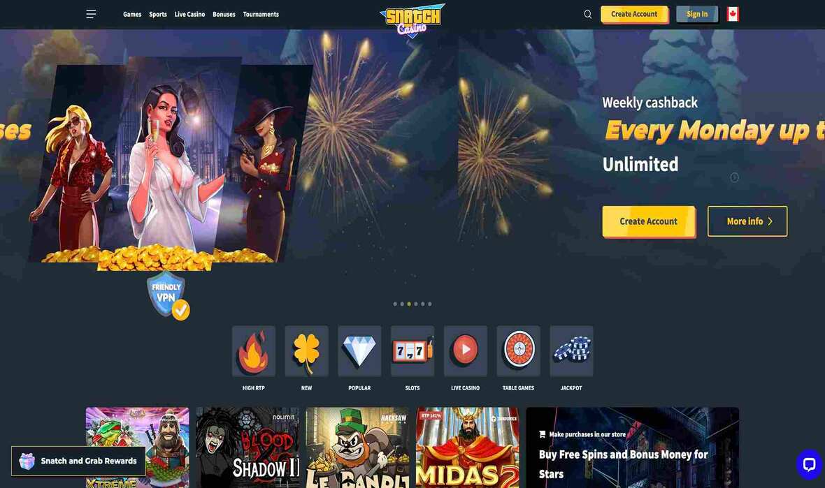 Snatch Casino - main page