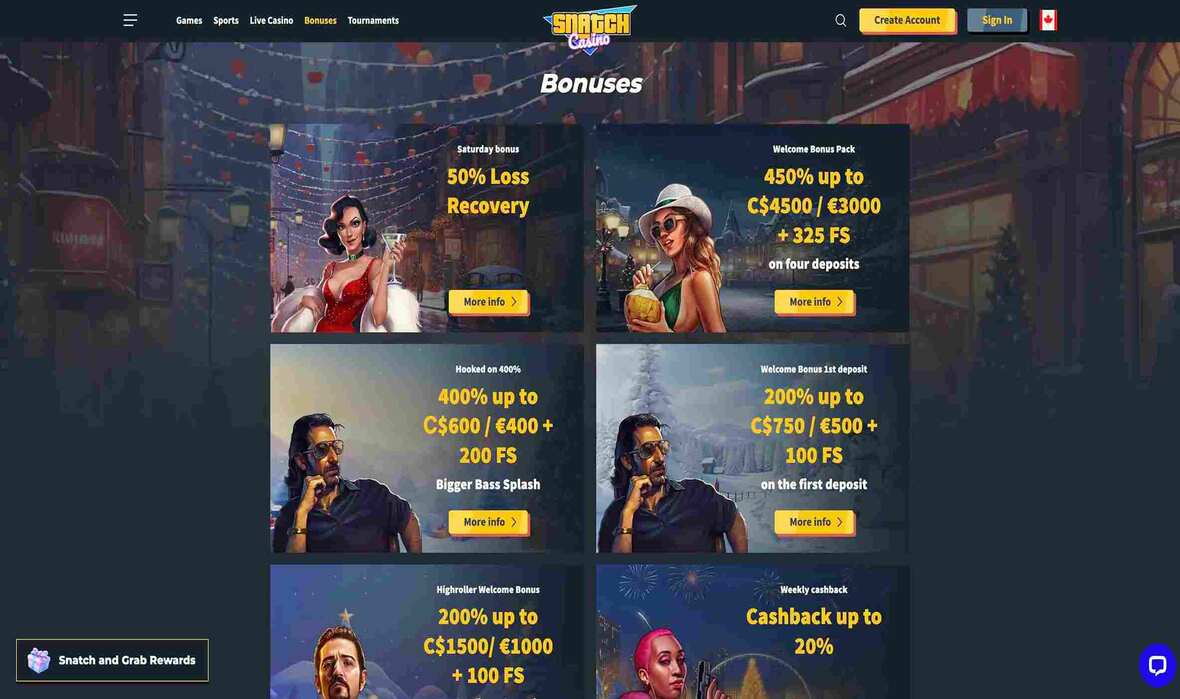 Snatch Casino - promotions
