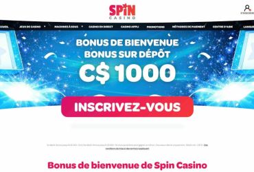 Spin Casino - page promotionnelle