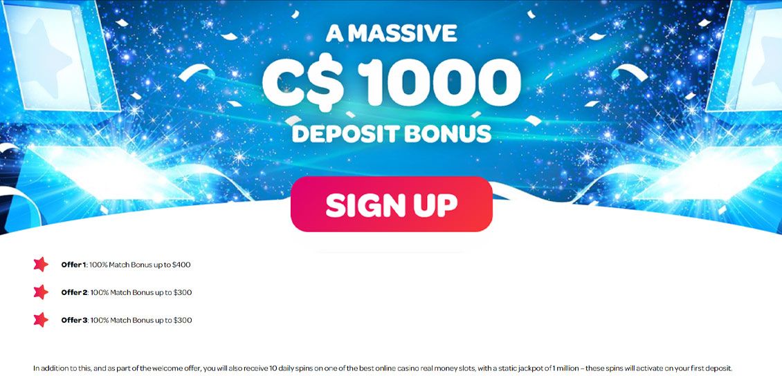 Bonuses page at Spin Casino site