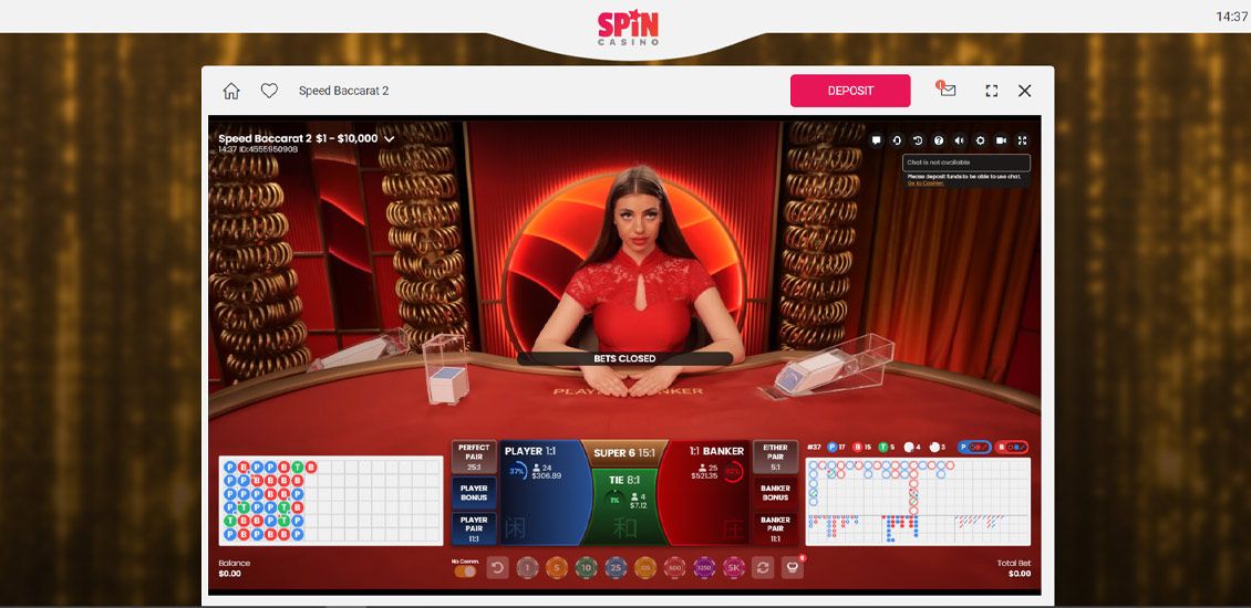 Spin Casino Live Dealer Game