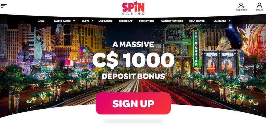 Main Page of Spin Casino Site