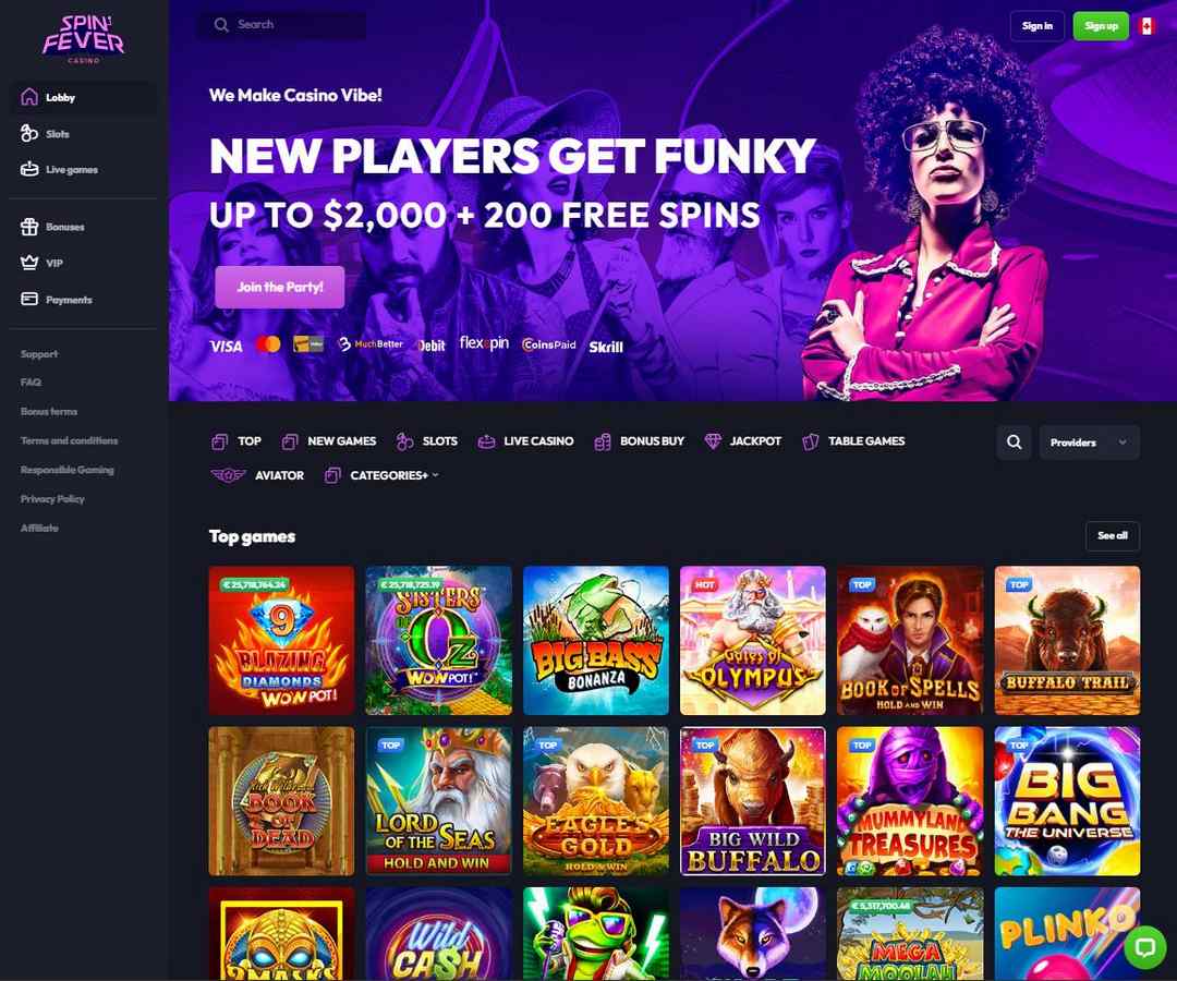 SpinFever - home page