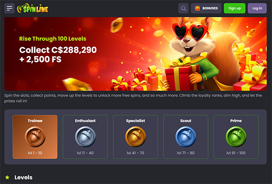 Spinline casino vip programm page