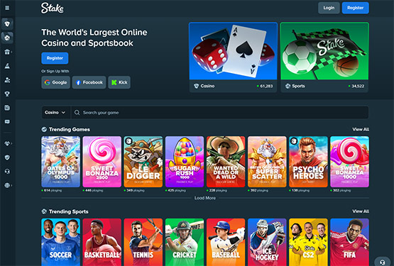 Stake casino - main page