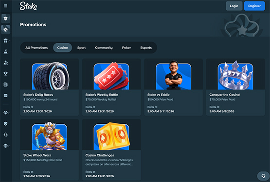 Stake casino - promotions page