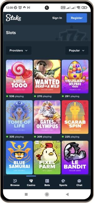 Stake Casino on mobile screen