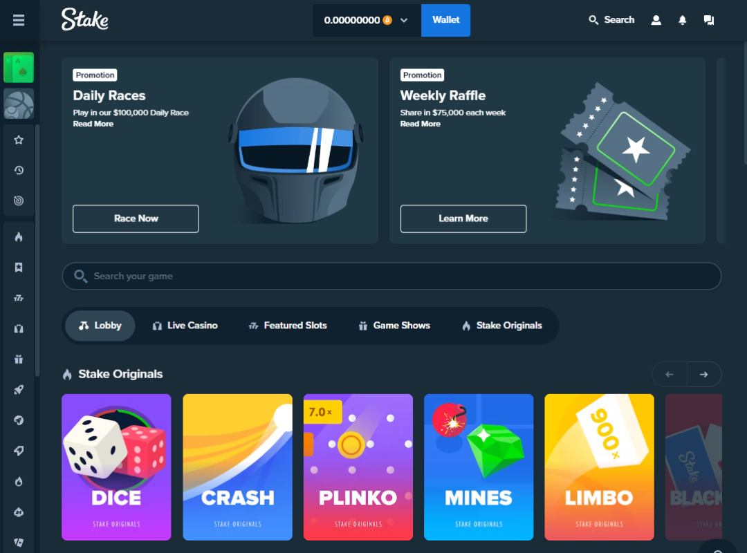 Stake casino - main page