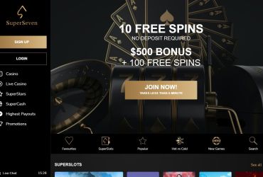 Superseven casino - main page