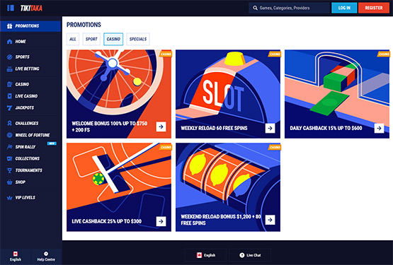 TikiTaka Casino - Promotions