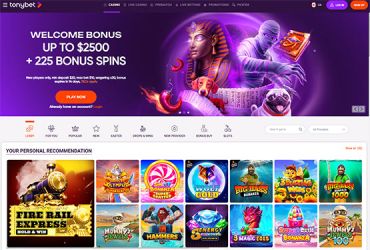 TonyBet casino - main page