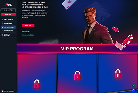 Trips casino vip page de programmation