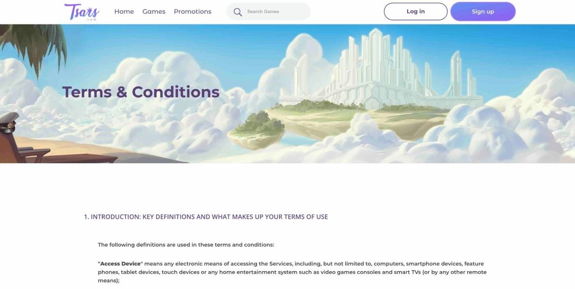 Tsars Casino Terms and Conditions