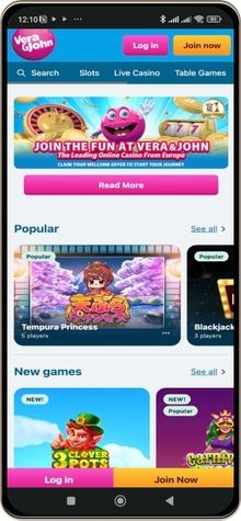 Mobile Screenshot of Vera & John Casino