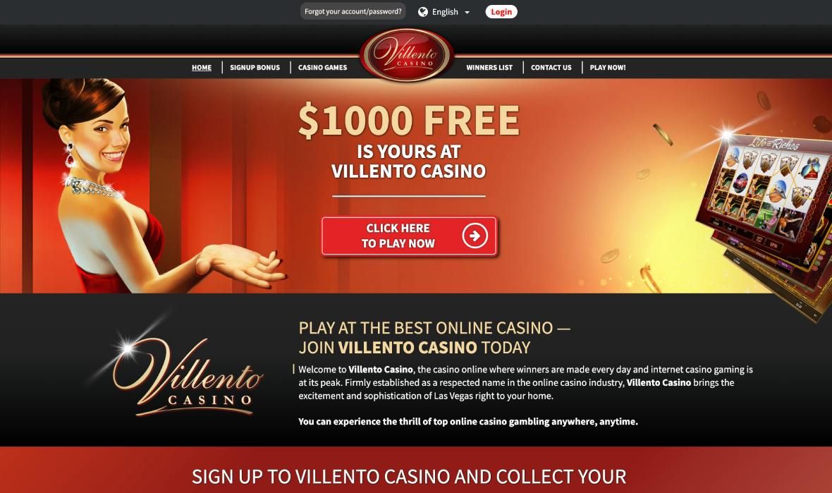 Villento Casino main page