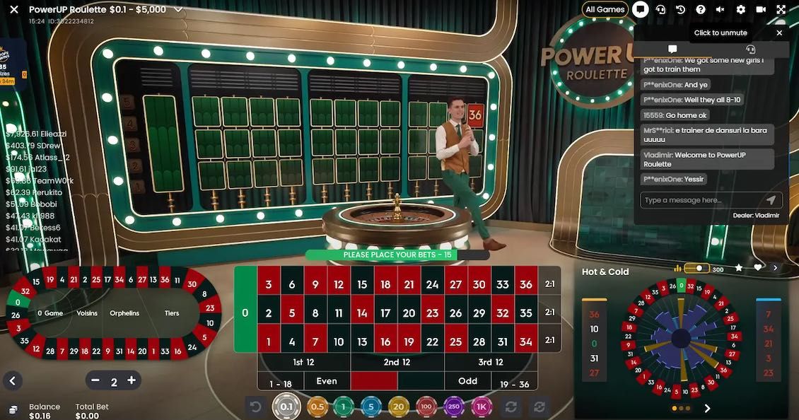 Wheelz Casino live roulette game