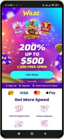 Wildz Casino Site on the Mobile Screen