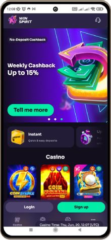 Image of Winspirit Casino mobile screen