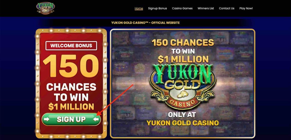 Yukon Gold casino - registration process step 1