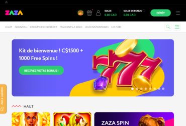 Zaza casino - page d'accueil
