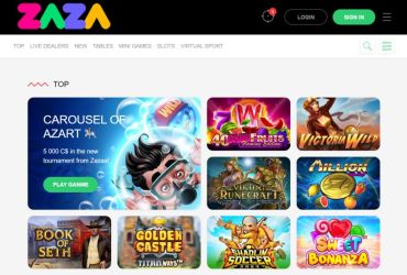 Zaza casino - main page
