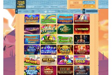 Zeus bingo casino - list of slot machines