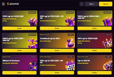 Zoome Casino - promotions