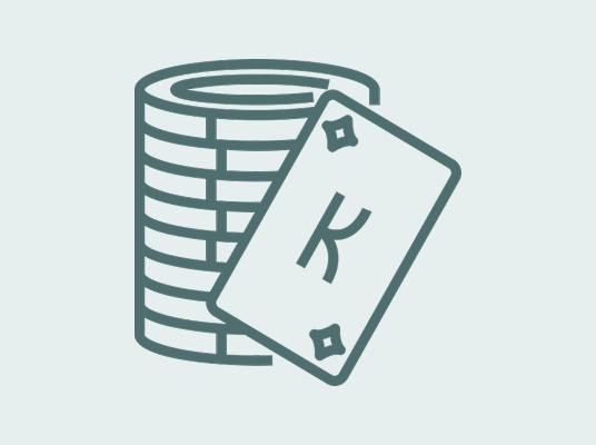 Poker cards and chips icon