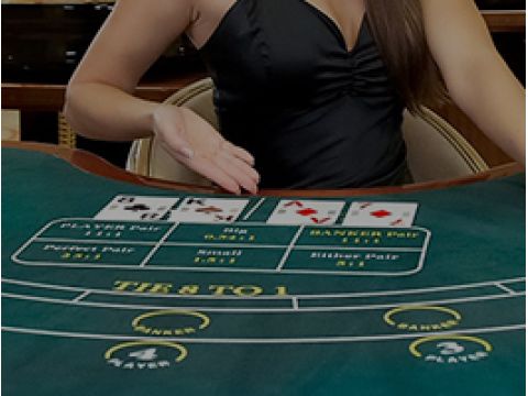 Live Casino Dealer at Baccarat Table