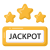 three yellow stars above jackpot title