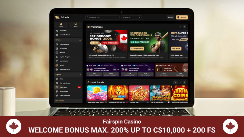 FairSpin Casino main page