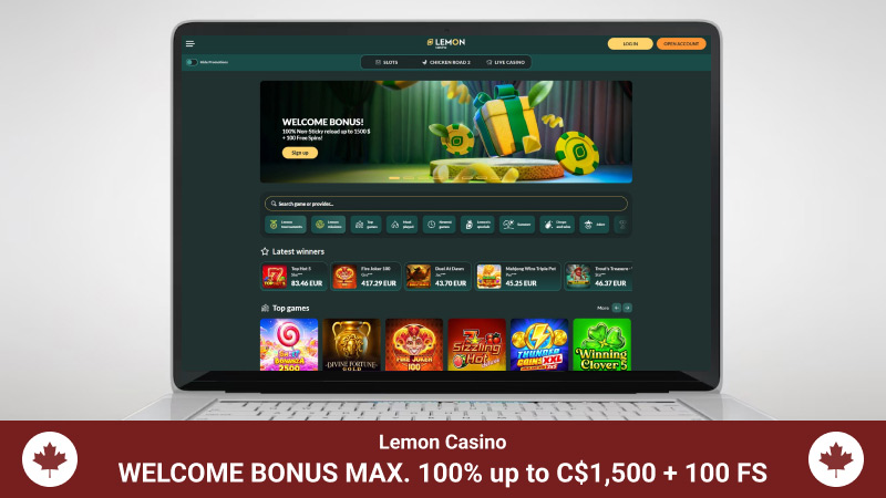 Lemon Casino main page