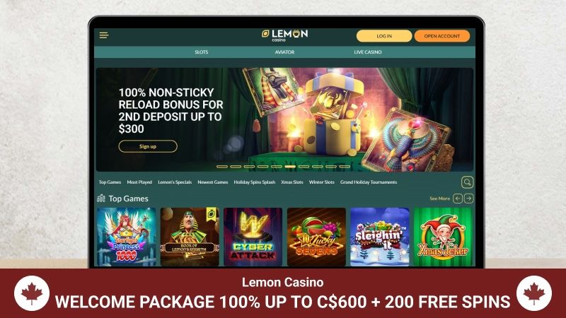 Lemon Casino main page