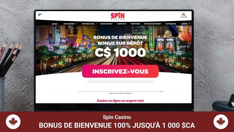 Page principale de Spin casino