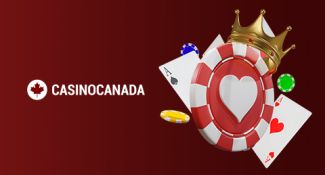 Banner with cards and casino chips with Casino Canada logo