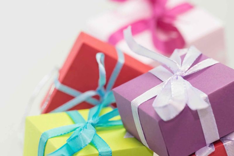 a bunch of colourful gift boxes