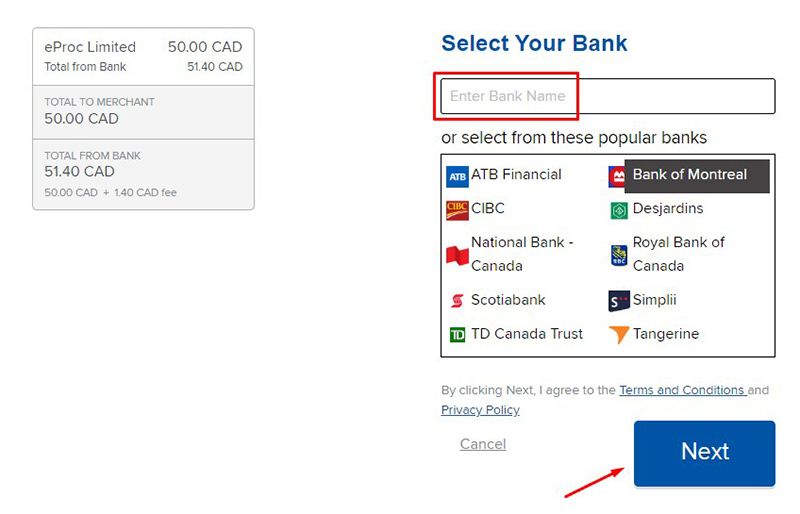 Select the bank