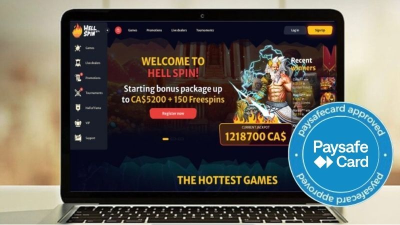 Computer screen with Hellspin Casino