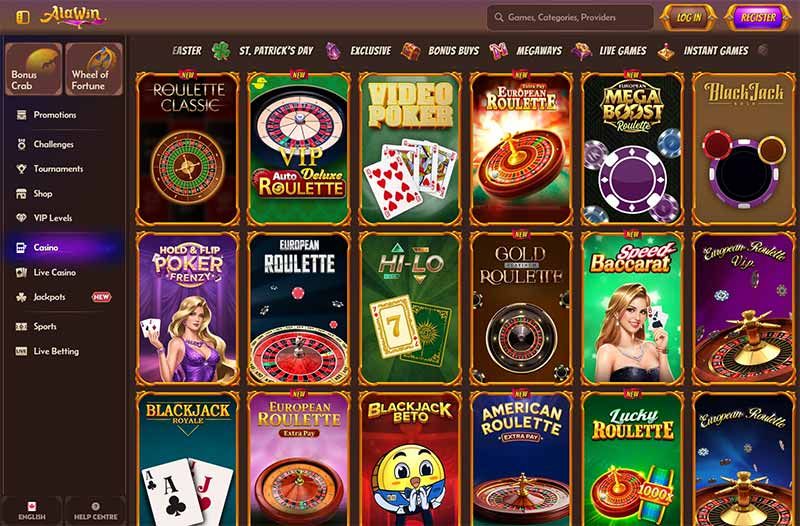 Roulette page at Alawin Casino