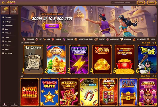 Alawin Casino - main page