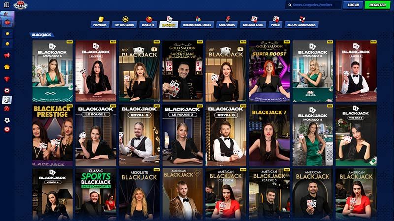 Blackjack page at BigClash Casino