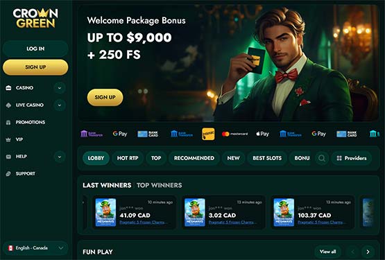 CrownGreen Casino - main page