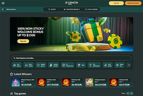 Lemon Casino - main page