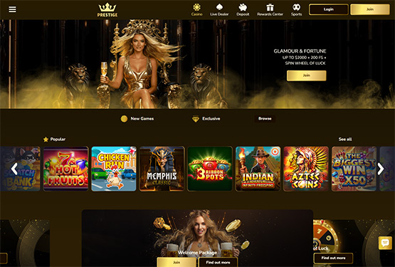Prestige Casino - main page