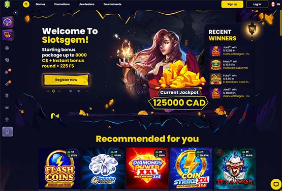 Slotsgem Casino - main page