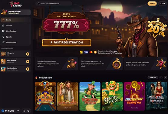 MadCasino Casino - main page