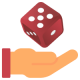 hand and casino chip