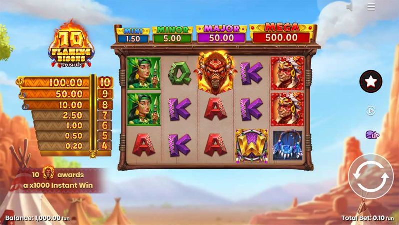 10 Flaming Bisons Slot - theme