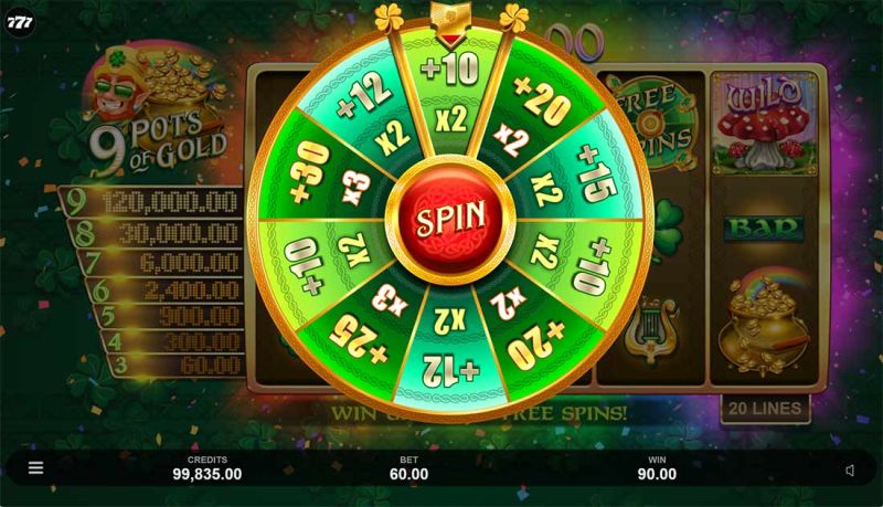 9 Pots of Gold - free spins mode